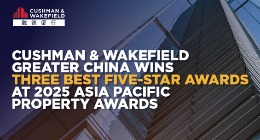cushman & wakefield greater china wins three best five-star awards